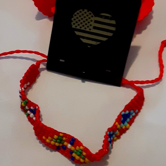 Brandy Melville Jewelry - Nwt brandy Melville Bohemian style red adjustable bracelet